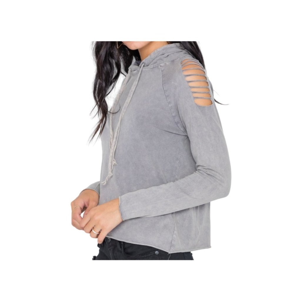 Buckle Cut Out Hoodie Tee